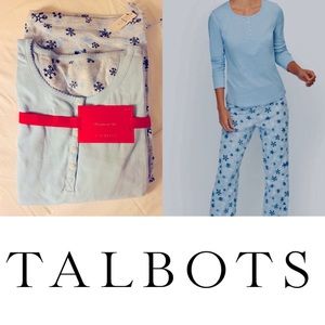 NWT Talbots KNIT PAJAMA SET - SNOWFLAKE